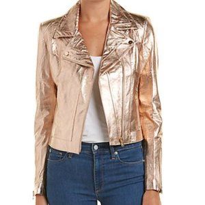 Rose Gold Leather Tart Collections Jacket